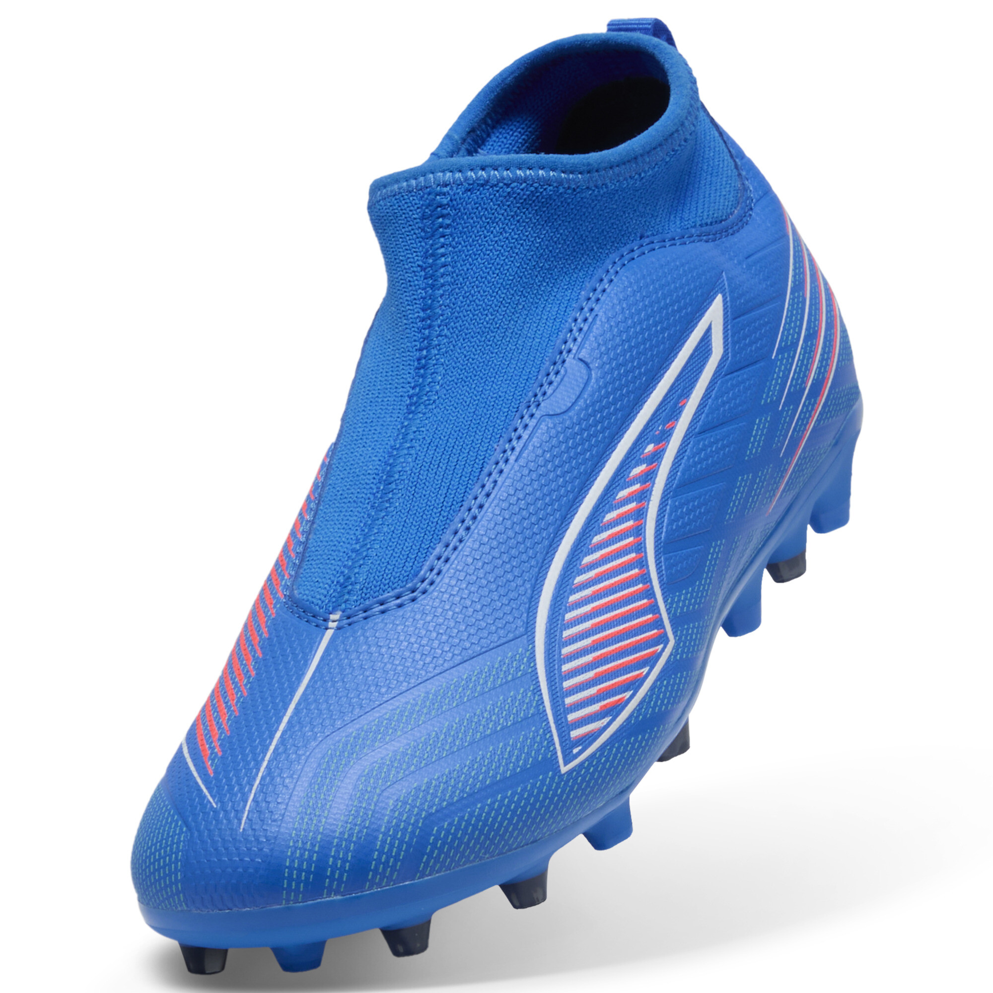 PUMA ULTRA 6 MATCH+ MG voetbalschoenen zonder veters, Blauw/Rood/Wit, Maat 34 thumbnail 2
