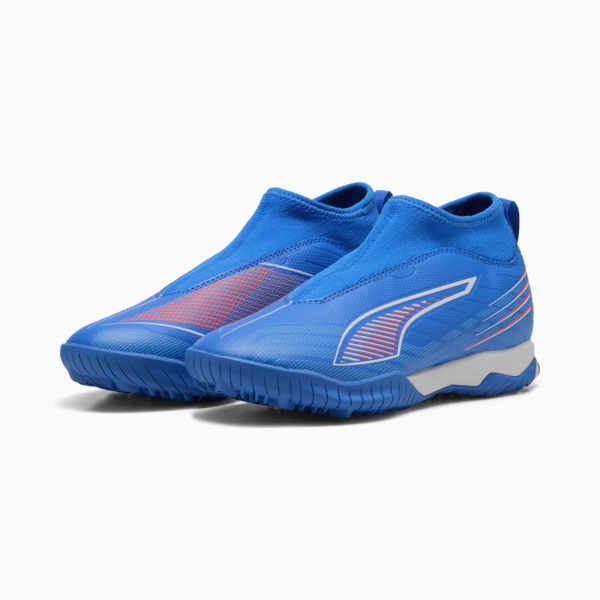 Tacos de fútbol ULTRA 6 MATCH+ TT Laceless para adolescentes, Ultra Blue-PUMA White-Glowing Red, large-MEX
