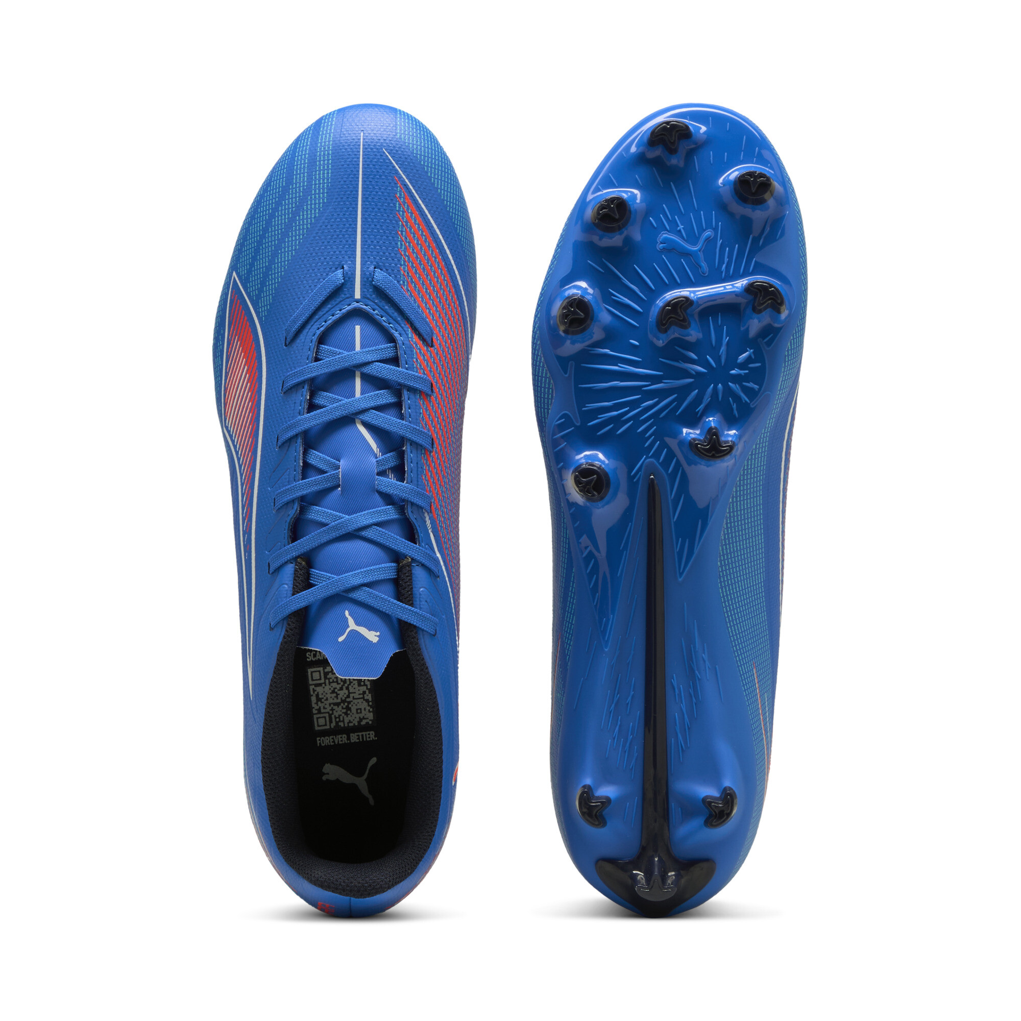 PUMA ULTRA 6 PLAY FG/AG voetbalschoenen uniseks, Blauw/Rood/Wit, Maat 48 thumbnail 4