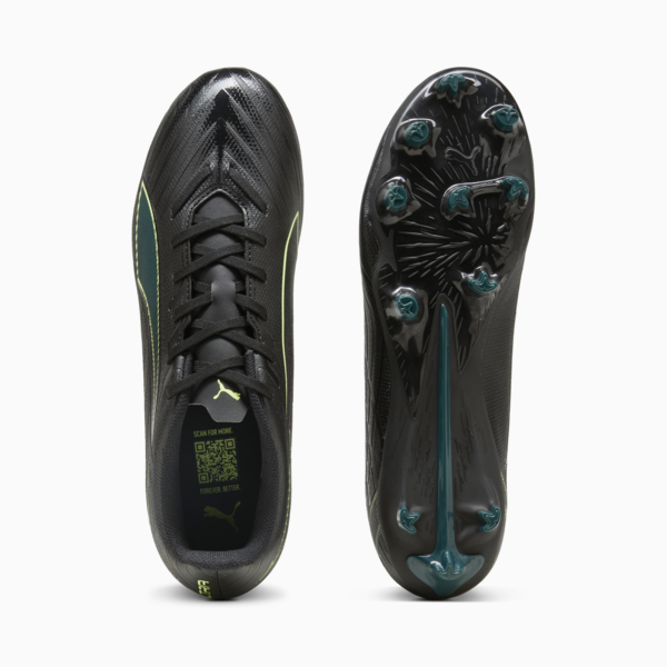 ULTRA 6 PLAY FG/AG Football Boots Unisex, PUMA Black-Fizzy Light-Green Terrain, large-ZAF