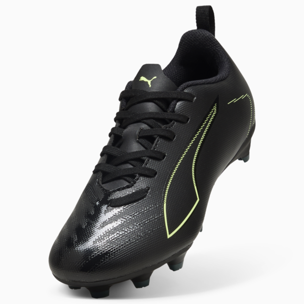 ULTRA 6 PLAY FG/AG Football Boots Youth, PUMA Black-Fizzy Light-Green Terrain, large-ZAF