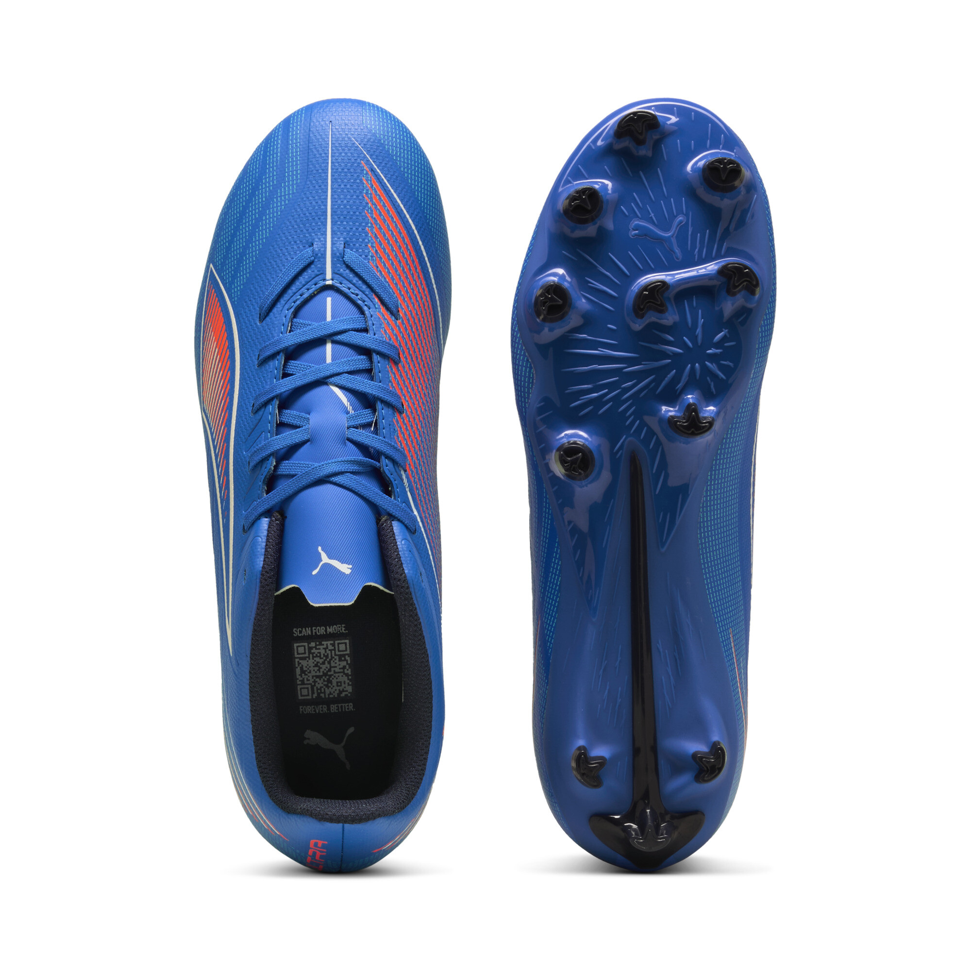 PUMA ULTRA 6 PLAY FG/AG voetbalschoenen voor Dames, Blauw/Rood/Wit, Maat 39 thumbnail 4