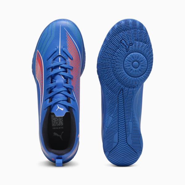 ULTRA 6 PLAY Futsal Boots Youth, Ultra Blue-PUMA White-Glowing Red, large-MEX