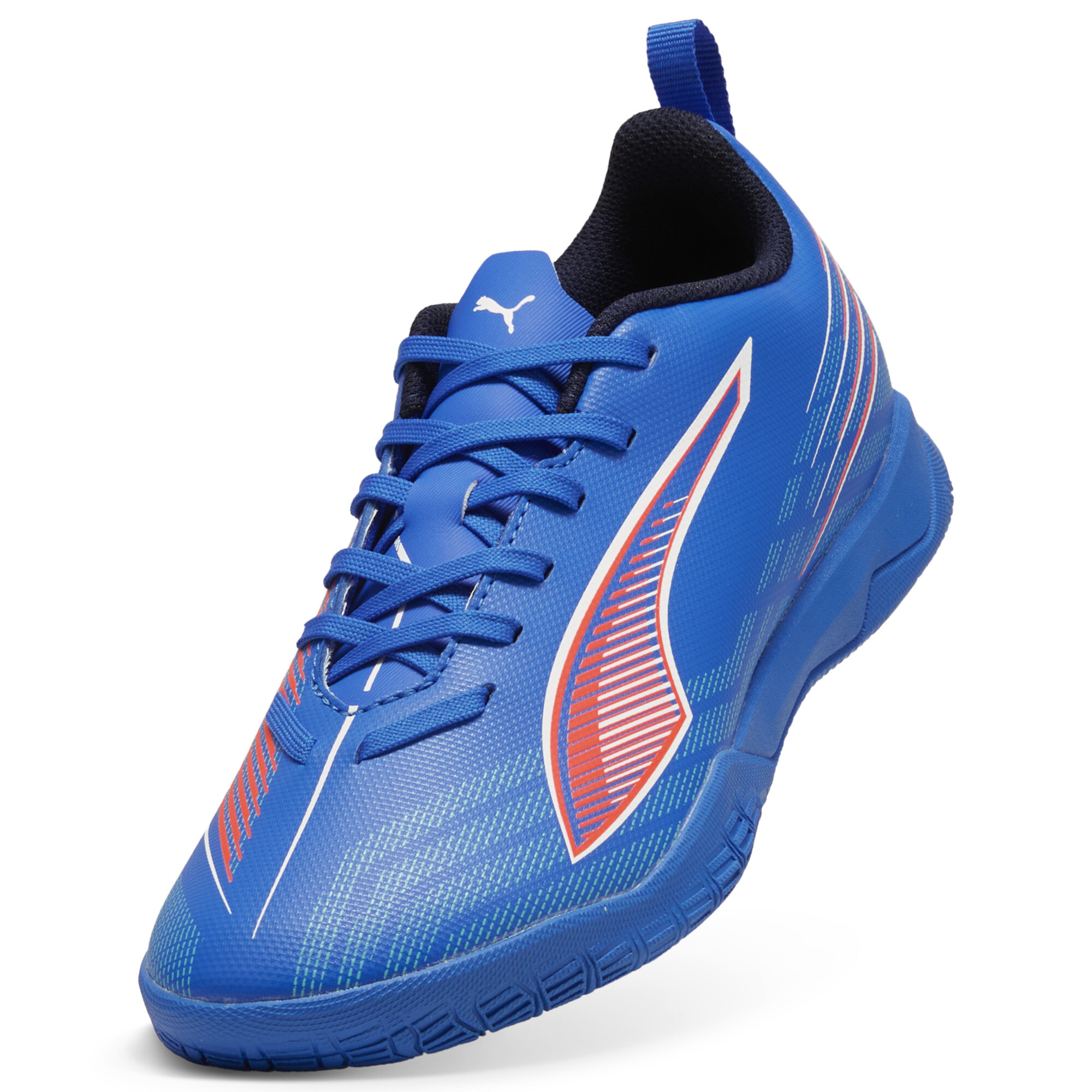 PUMA ULTRA 6 PLAY futsalschoenen, Blauw/Rood/Wit, Maat 35 thumbnail 2