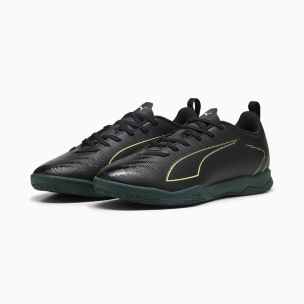 Tacos de fútbol FUTURE 6 PLAY para adolescentes, PUMA Black-Fizzy Light-Green Terrain, large-MEX