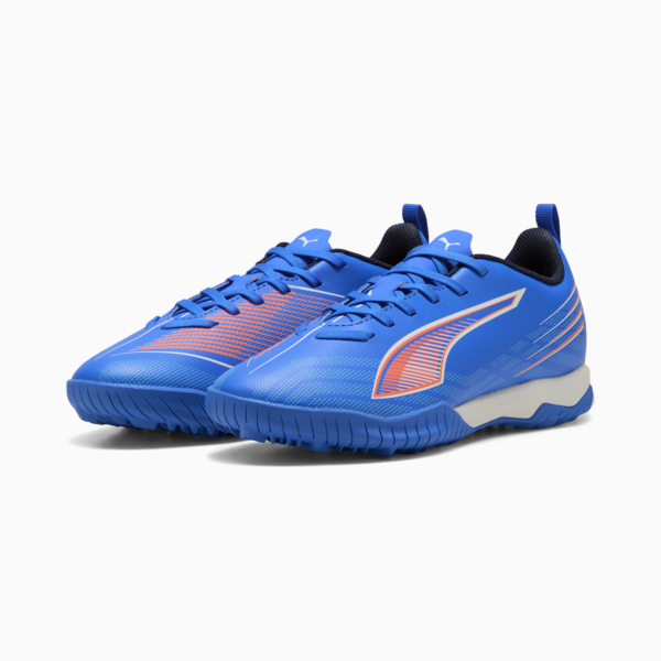 ULTRA 6 PLAY TT Mid Football Boots Youth, Ultra Blue-PUMA White-Glowing Red, large-MEX