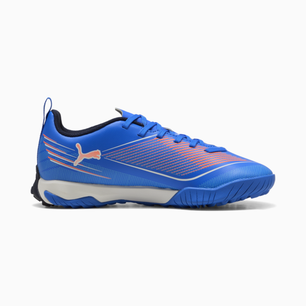ULTRA 6 PLAY TT Mid Football Boots Youth, Ultra Blue-PUMA White-Glowing Red, large-MEX