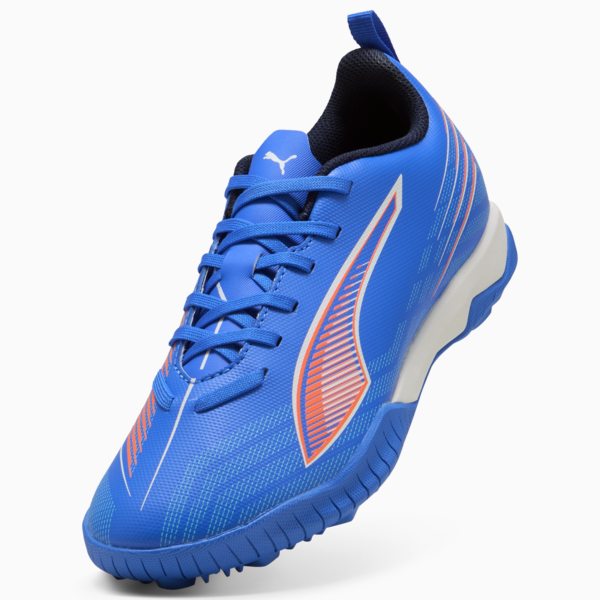 ULTRA 6 PLAY TT Mid Football Boots Youth, Ultra Blue-PUMA White-Glowing Red, large-MEX