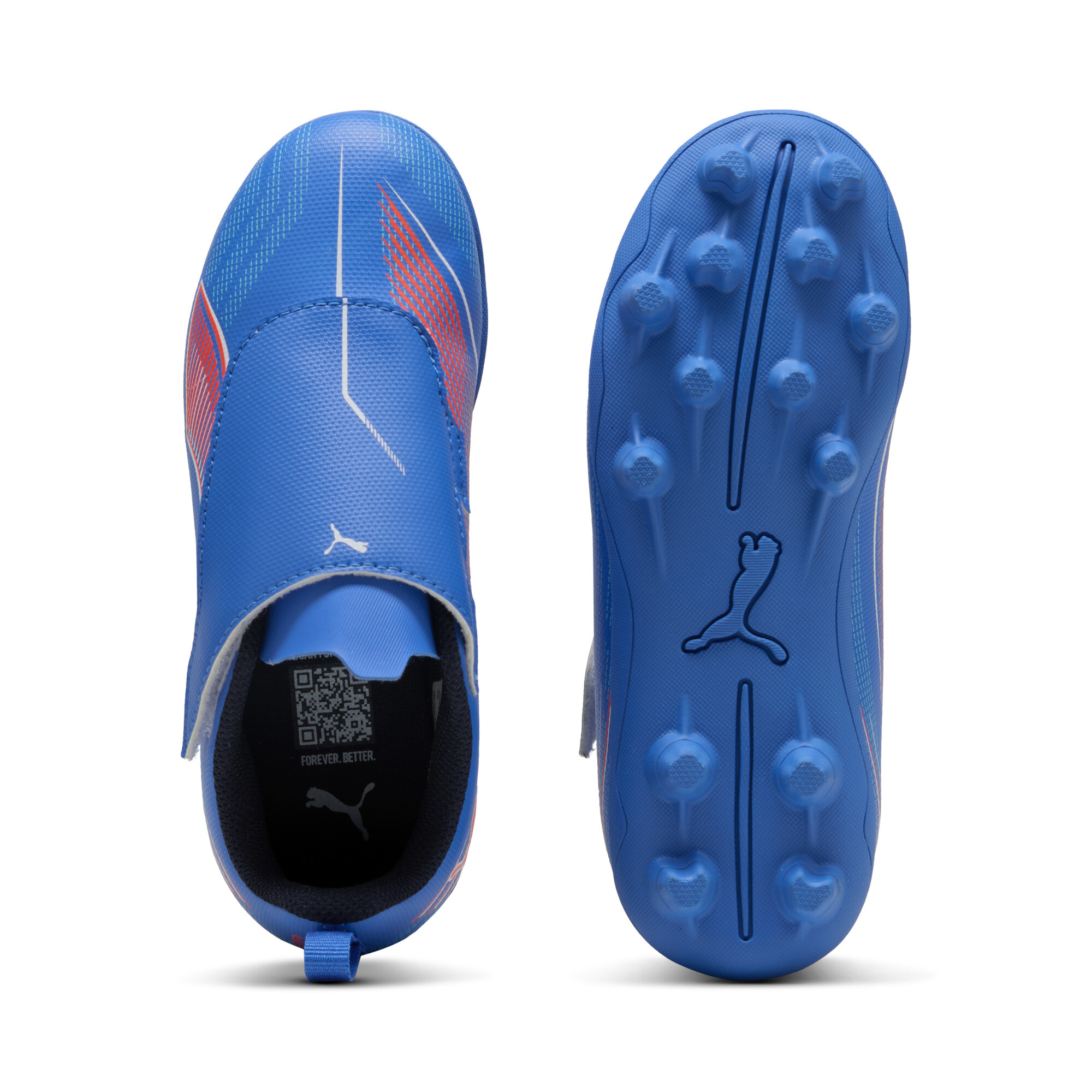 PUMA ULTRA 6 PLAY FG/AG voetbalschoenen, Blauw/Rood/Wit, Maat 31 thumbnail 4