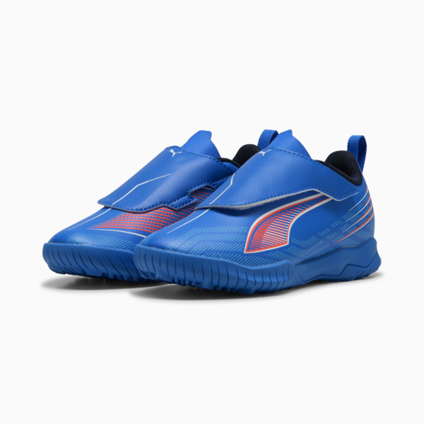 Tacos de fútbol ULTRA 6 PLAY TT para niños, Ultra Blue-PUMA White-Glowing Red, large-MEX