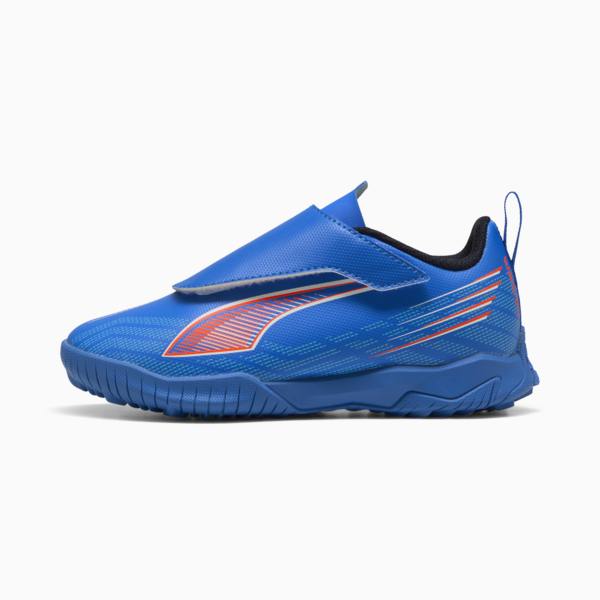 Tacos de fútbol ULTRA 6 PLAY TT para niños, Ultra Blue-PUMA White-Glowing Red, large-MEX