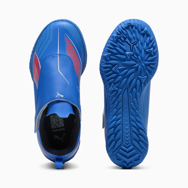 Tacos de fútbol ULTRA 6 PLAY TT para niños, Ultra Blue-PUMA White-Glowing Red, large-MEX