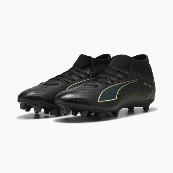 Tacos de fútbol ULTRA 6 PLAY + FG/AG, PUMA Black-Fizzy Light-Green Terrain, large-MEX