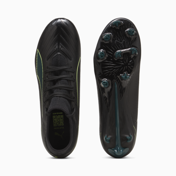 ULTRA 6 PLAY+ FG/AG Football Boots Unisex, PUMA Black-Fizzy Light-Green Terrain, large-ZAF