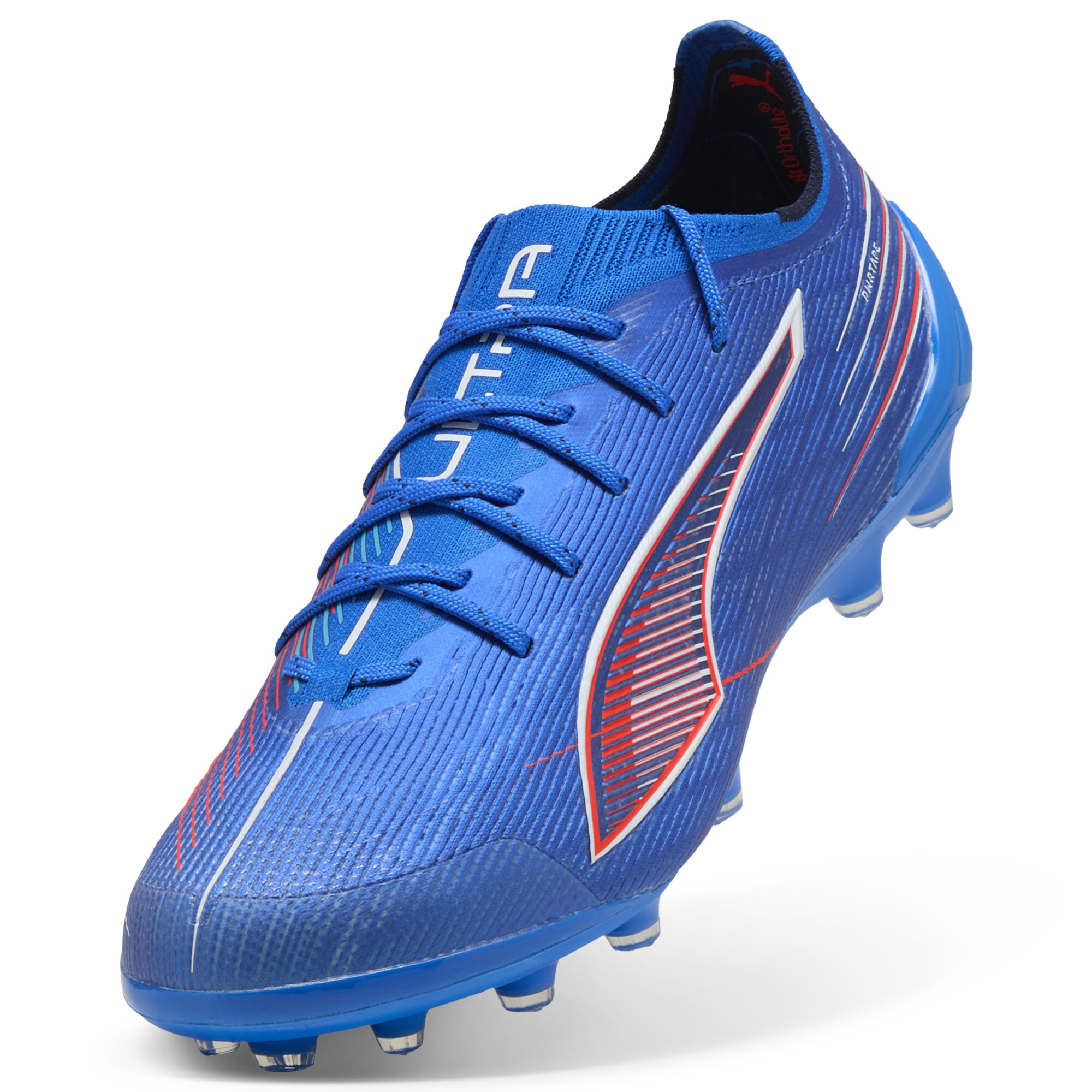 PUMA ULTRA 6 ULTIMATE AG uniseks voetbalschoenen, Blauw/Rood/Wit, Maat 43 thumbnail 2