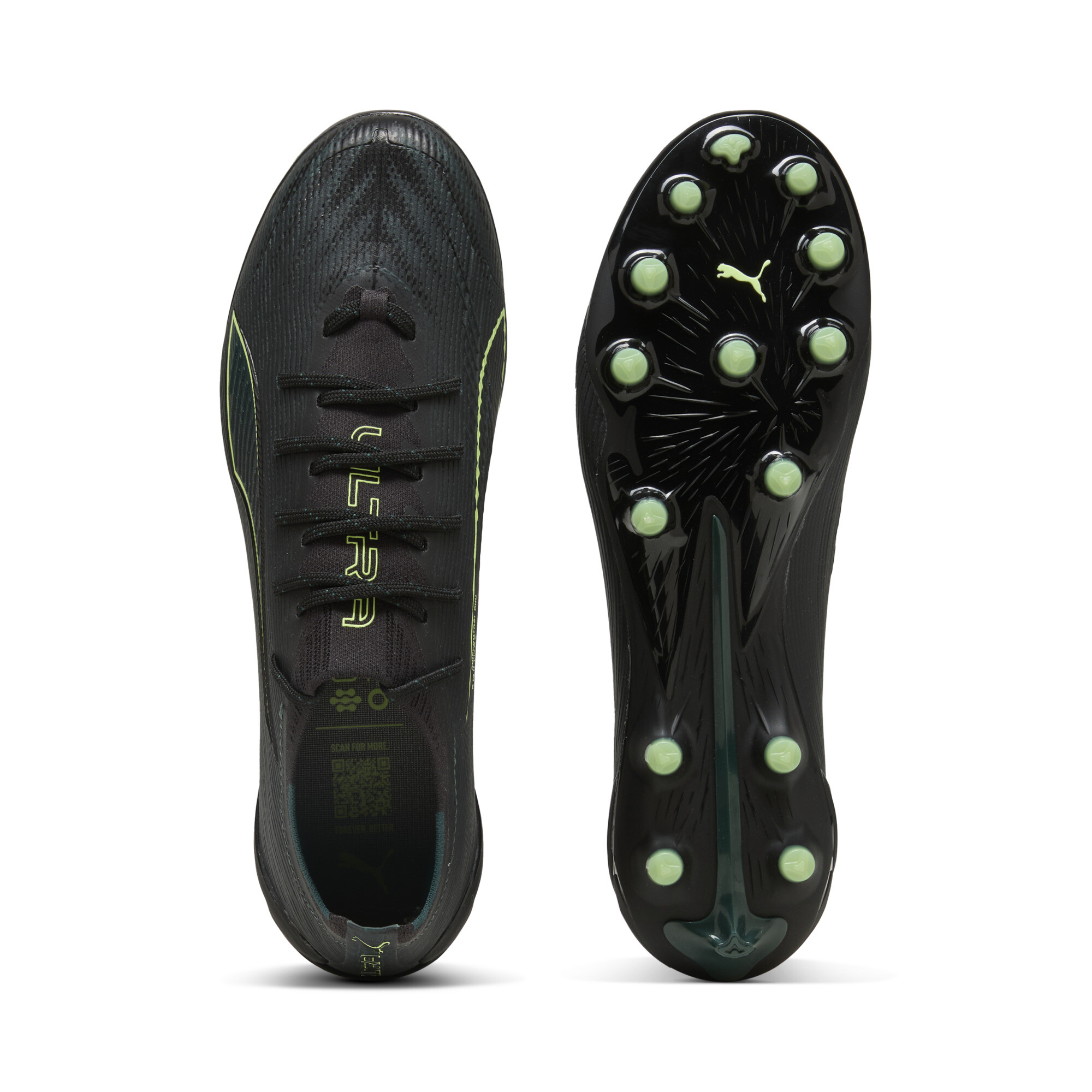PUMA ULTRA 6 ULTIMATE AG uniseks voetbalschoenen, Groen/Zwart, Maat 44 thumbnail 4