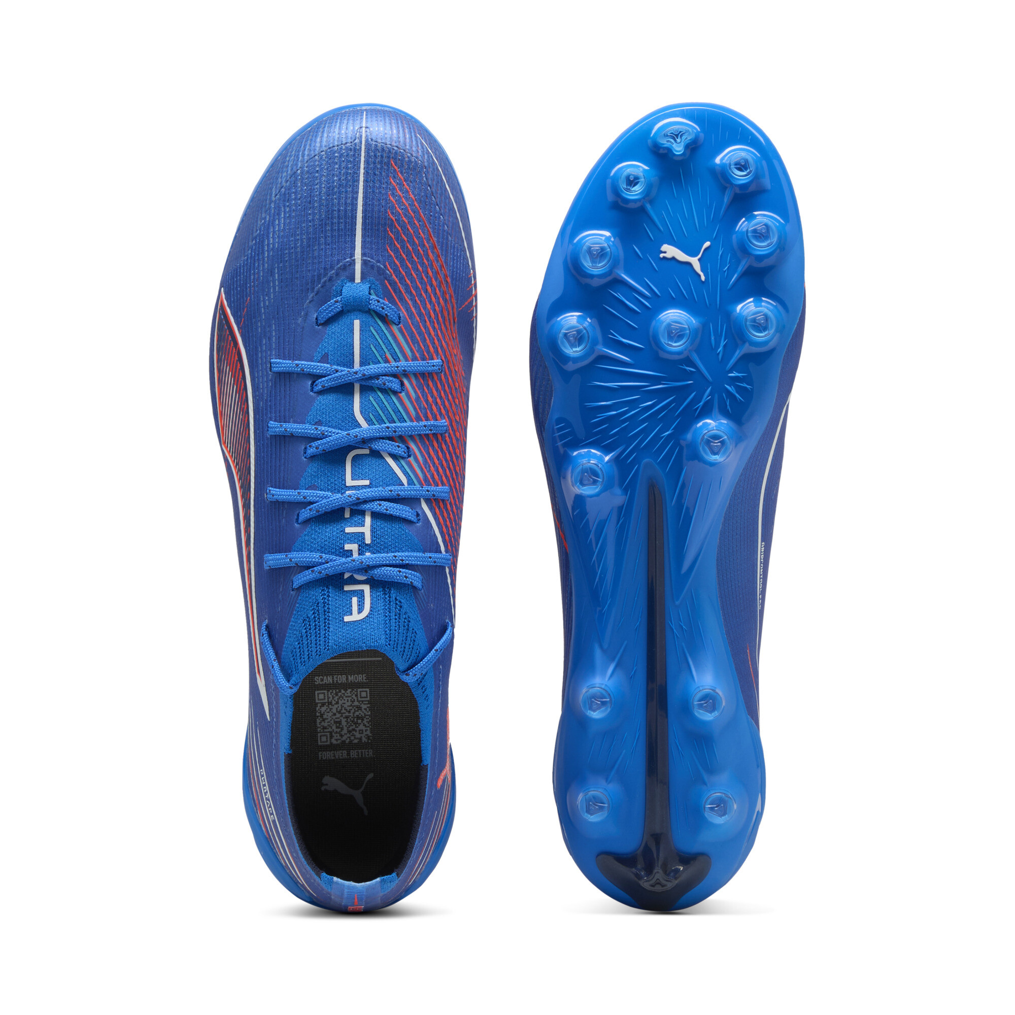 PUMA ULTRA 6 ULTIMATE AG voetbalschoenen voor Dames, Blauw/Rood/Wit, Maat 40,5 thumbnail 4