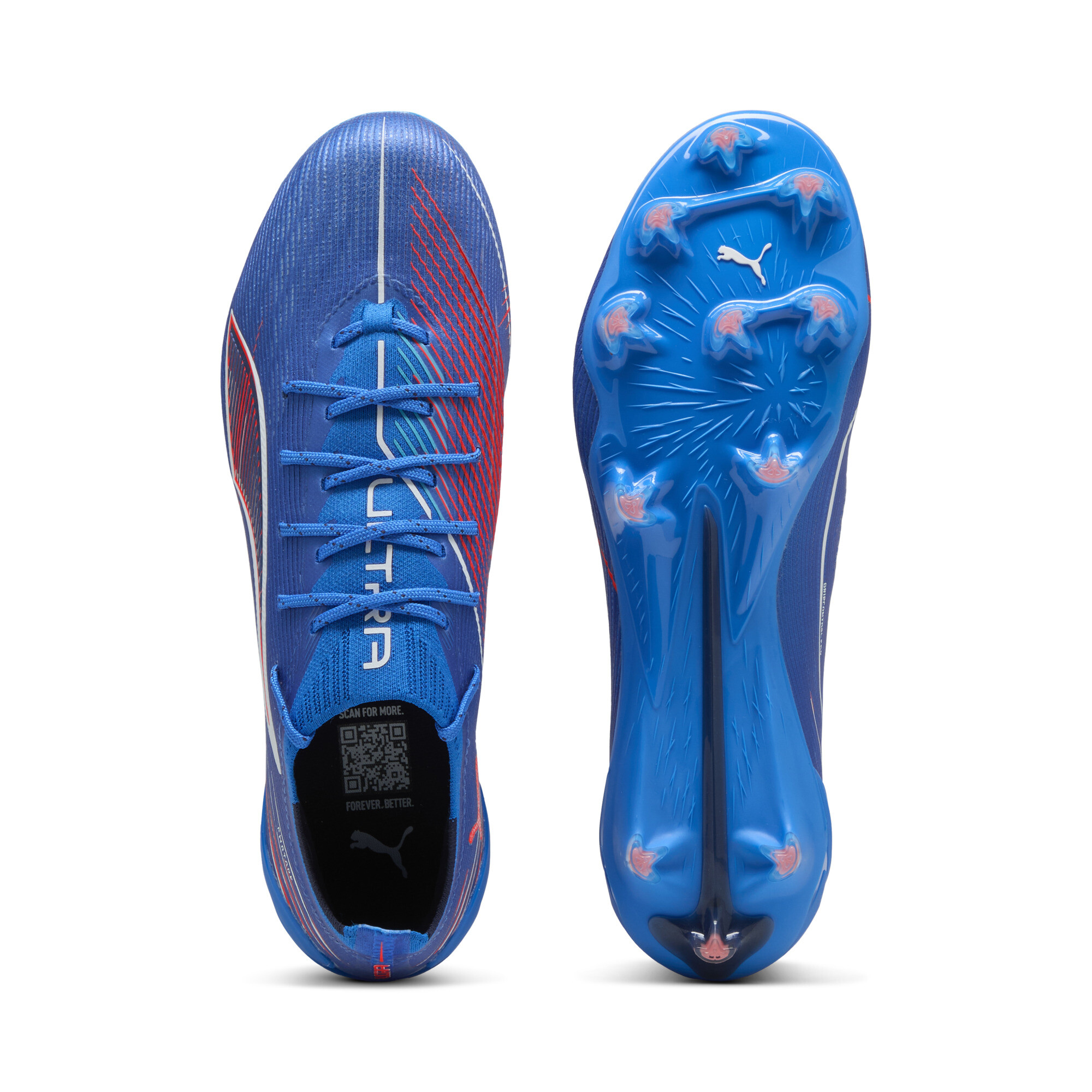 PUMA ULTRA 6 ULTIMATE FG uniseks voetbalschoenen, Blauw/Rood/Wit, Maat 44 thumbnail 5