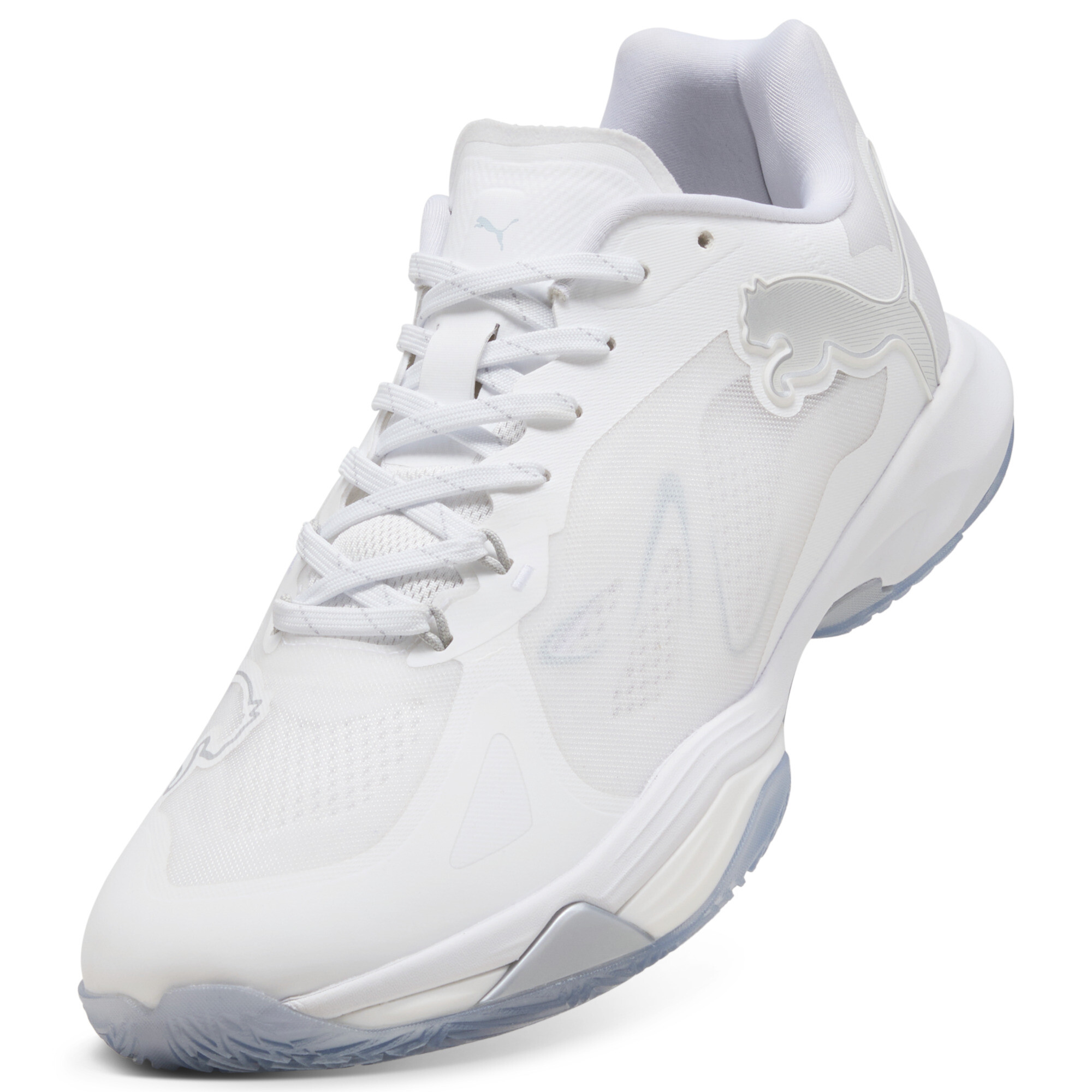 PUMA Vantage NITROâ¢ uniseks handbalschoenen, Grijs/Wit/Zilver, Maat 47 thumbnail 2