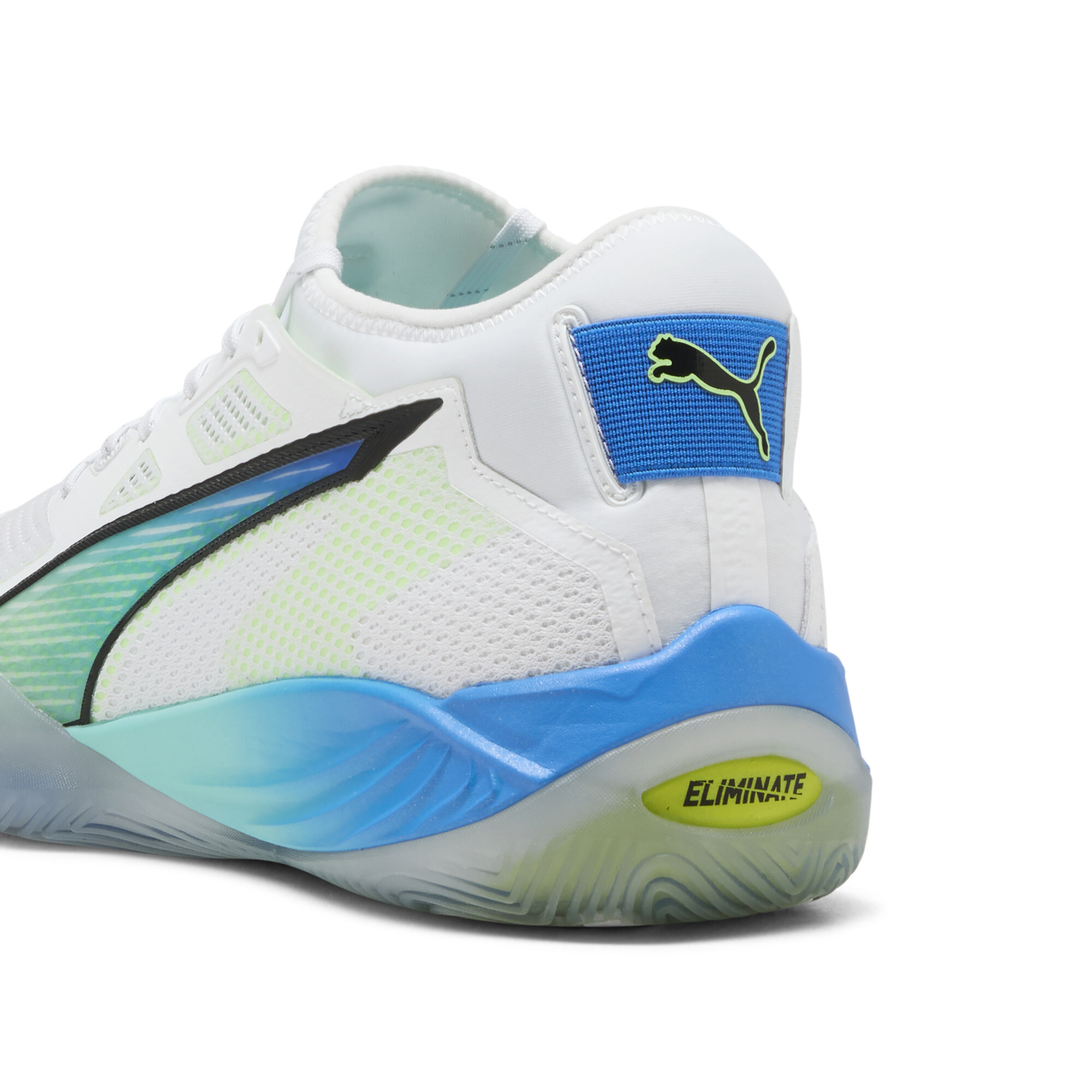 PUMA Eliminate NITROâ¢ SQD 4 ENERGY handbalschoenen uniseks, Groen/Zwart/Wit, Maat 39 thumbnail 5