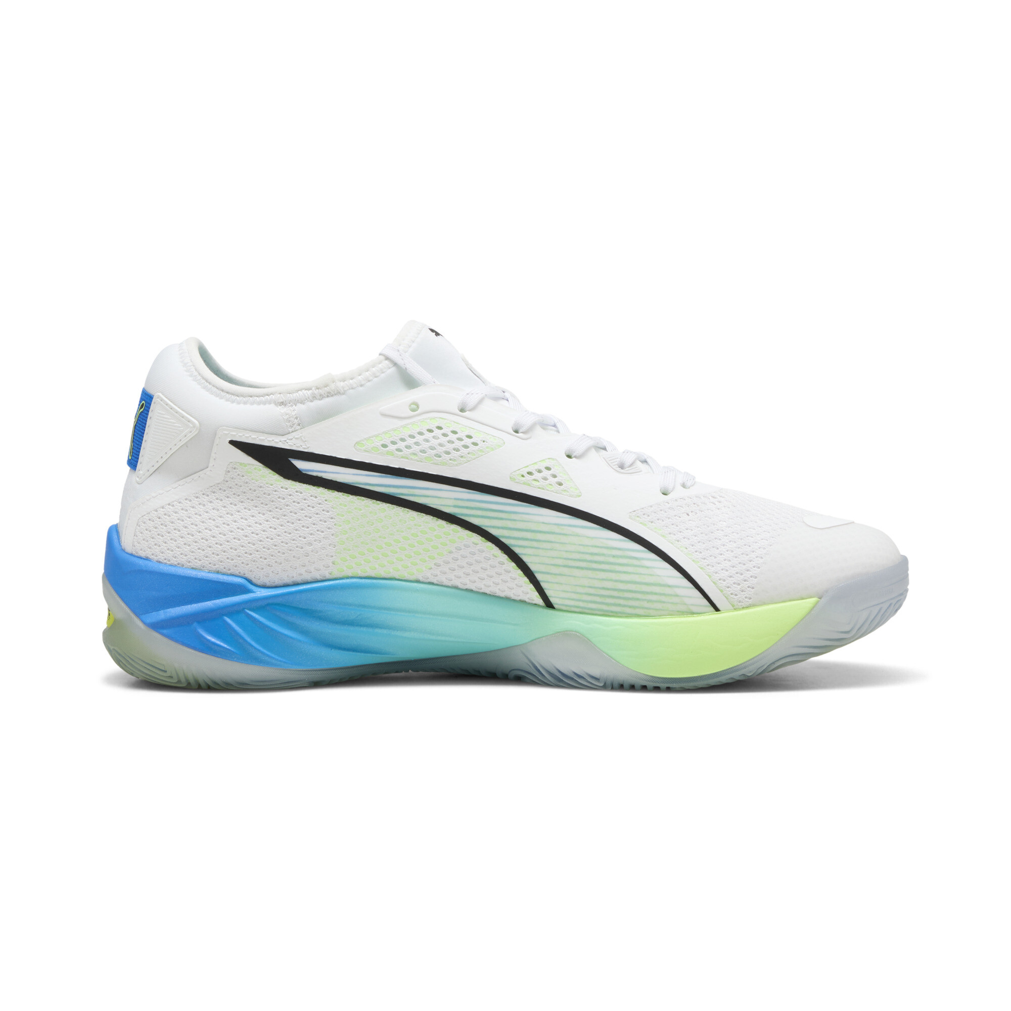 PUMA Eliminate NITROâ¢ SQD 4 ENERGY handbalschoenen uniseks, Groen/Zwart/Wit, Maat 39 thumbnail 3