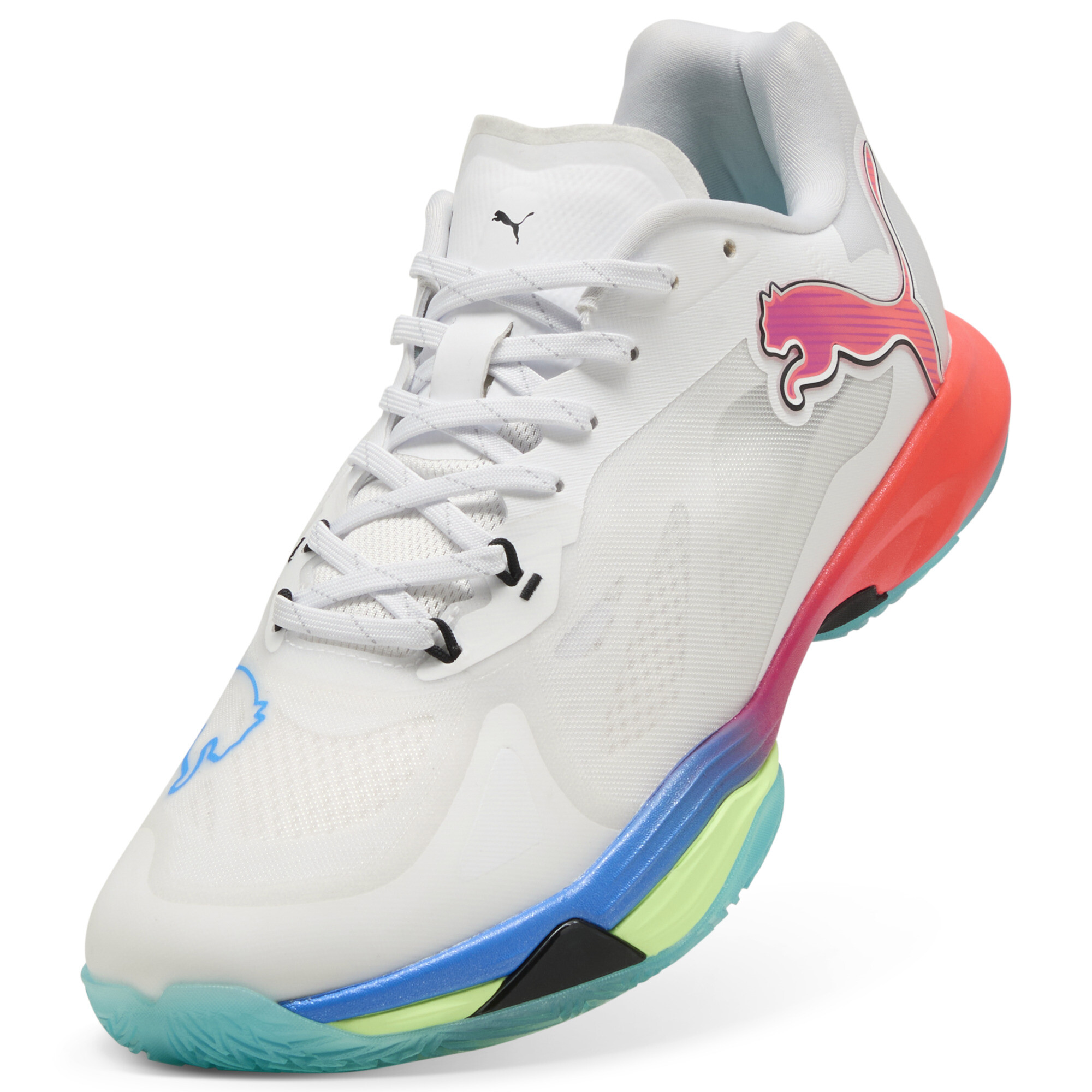 PUMA Vantage NITROâ¢ ENERGY handbalschoenen uniseks, Groen/Zwart/Wit, Maat 43 thumbnail 2