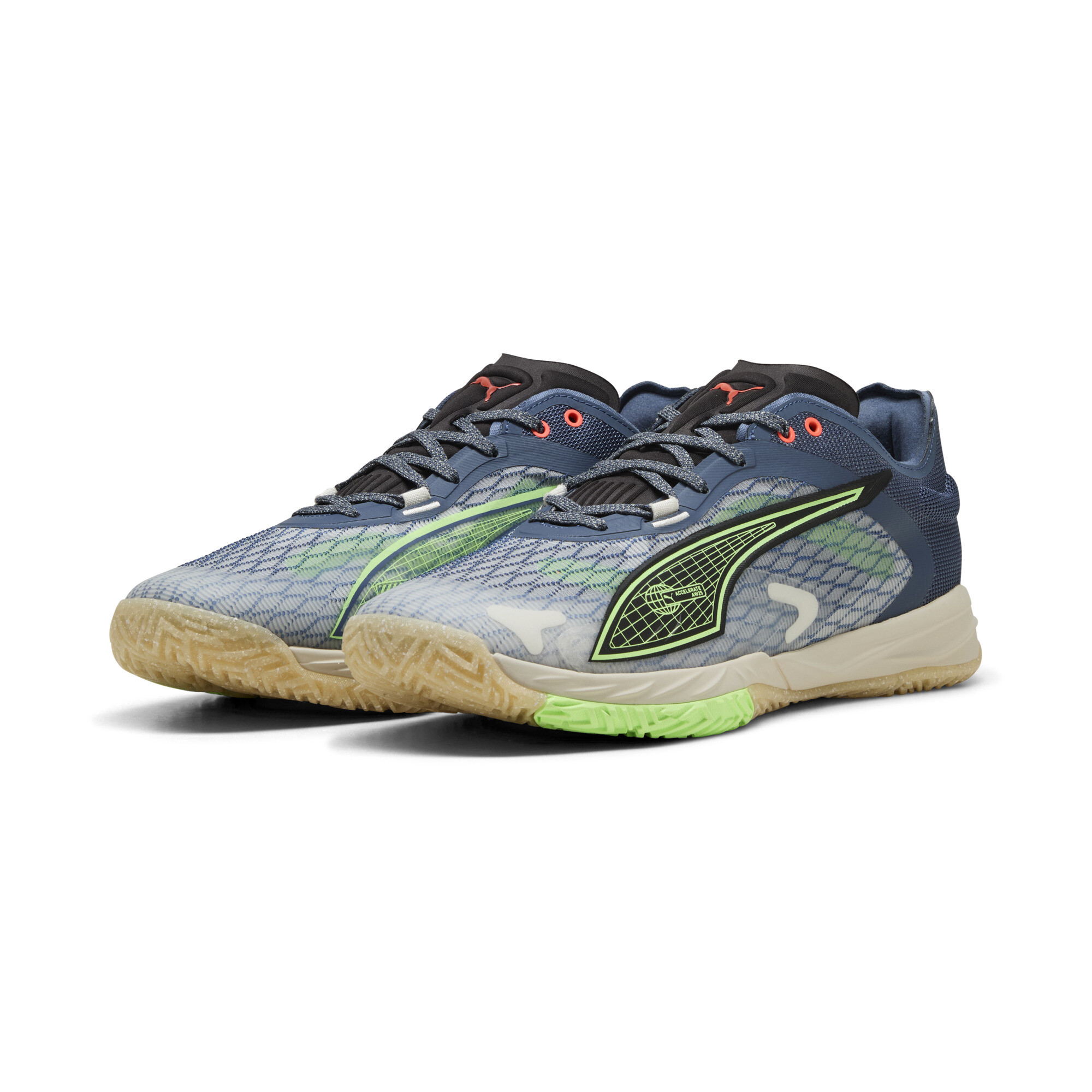 PUMA Accelerate NITROâ¢ SQD 4 FOREVER.BETTER. Handbalschoenen Uniseks, Blauw/Zwart/Grijs, Maat 45 thumbnail 6