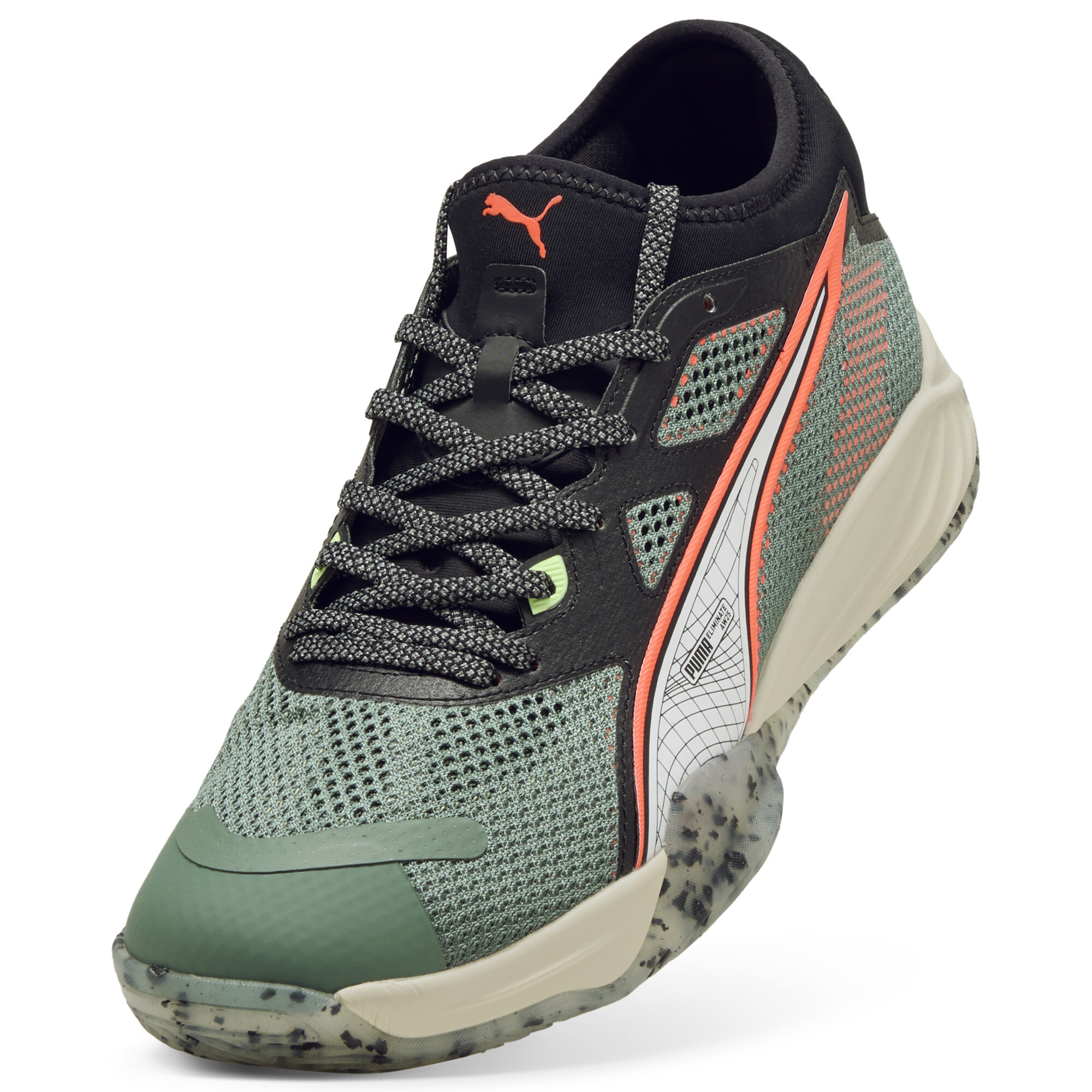 PUMA Eliminate NITROâ¢ SQD 4 handbalschoenen uniseks, Zwart/Rood, Maat 42 thumbnail 2
