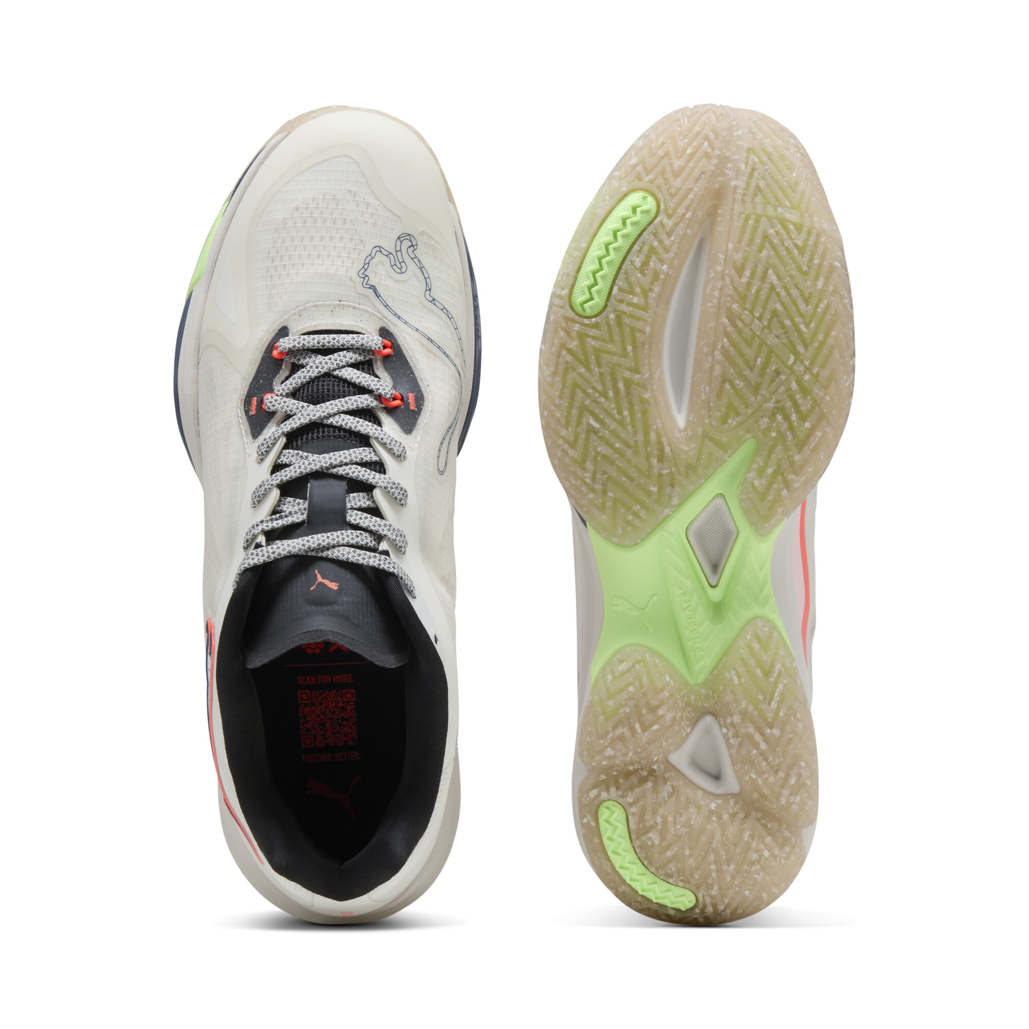 PUMA Vantage NITROâ¢ FOREVER. BETTER. Handbalschoenen Uniseks, Blauw/Groen/Grijs, Maat 47 thumbnail 4