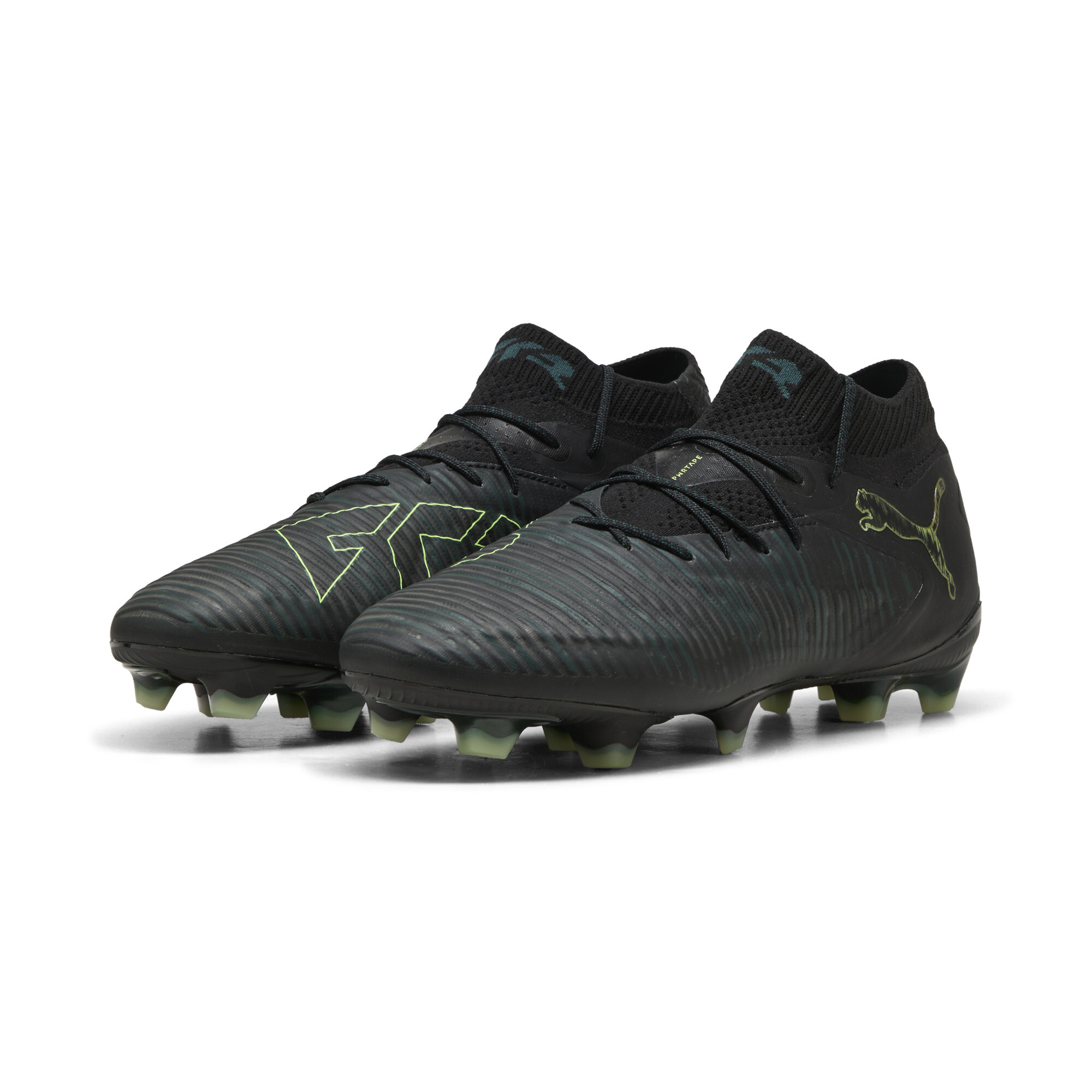 PUMA FUTURE 8 ULTIMATE FG uniseks voetbalschoenen, Groen/Zwart, Maat 44,5 thumbnail 6