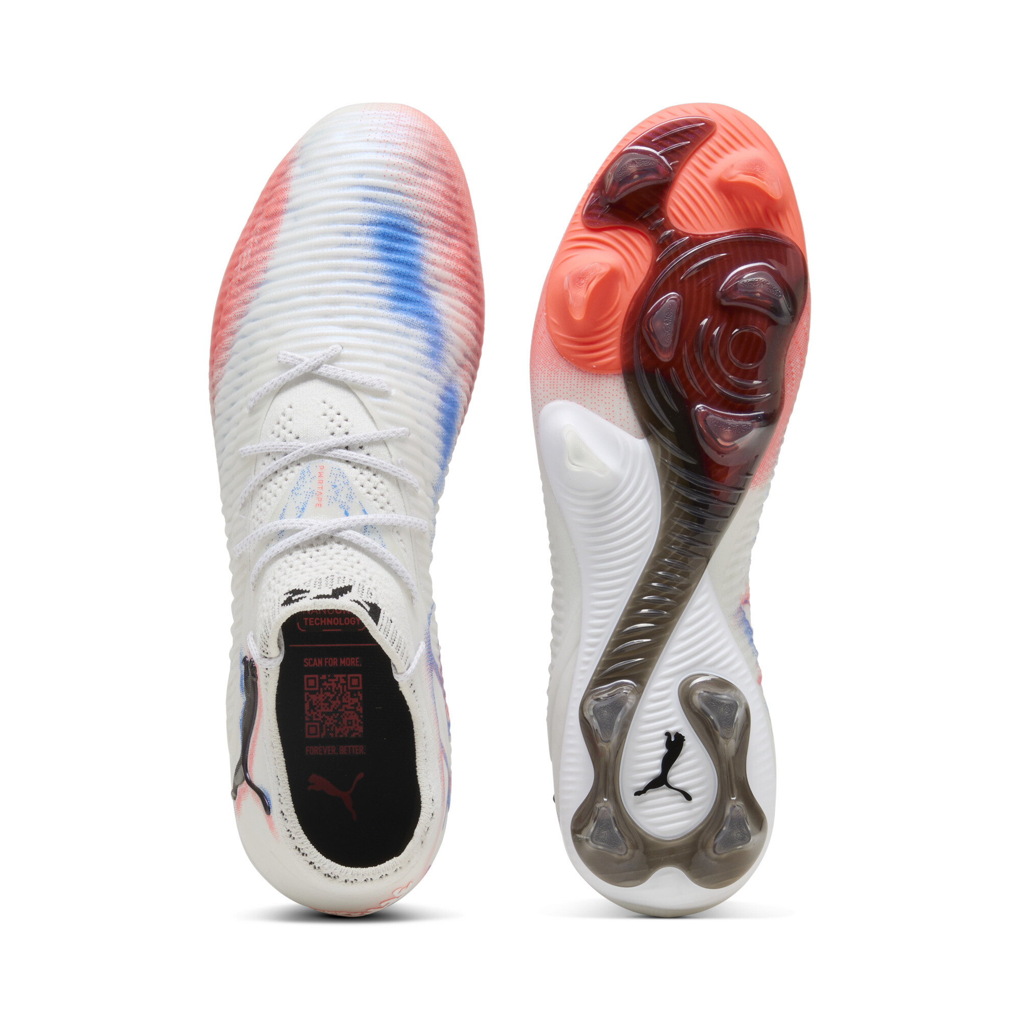 PUMA FUTURE 8 ULTIMATE FG lage uniseks voetbalschoenen, Zwart/Rood/Wit, Maat 44,5 thumbnail 4
