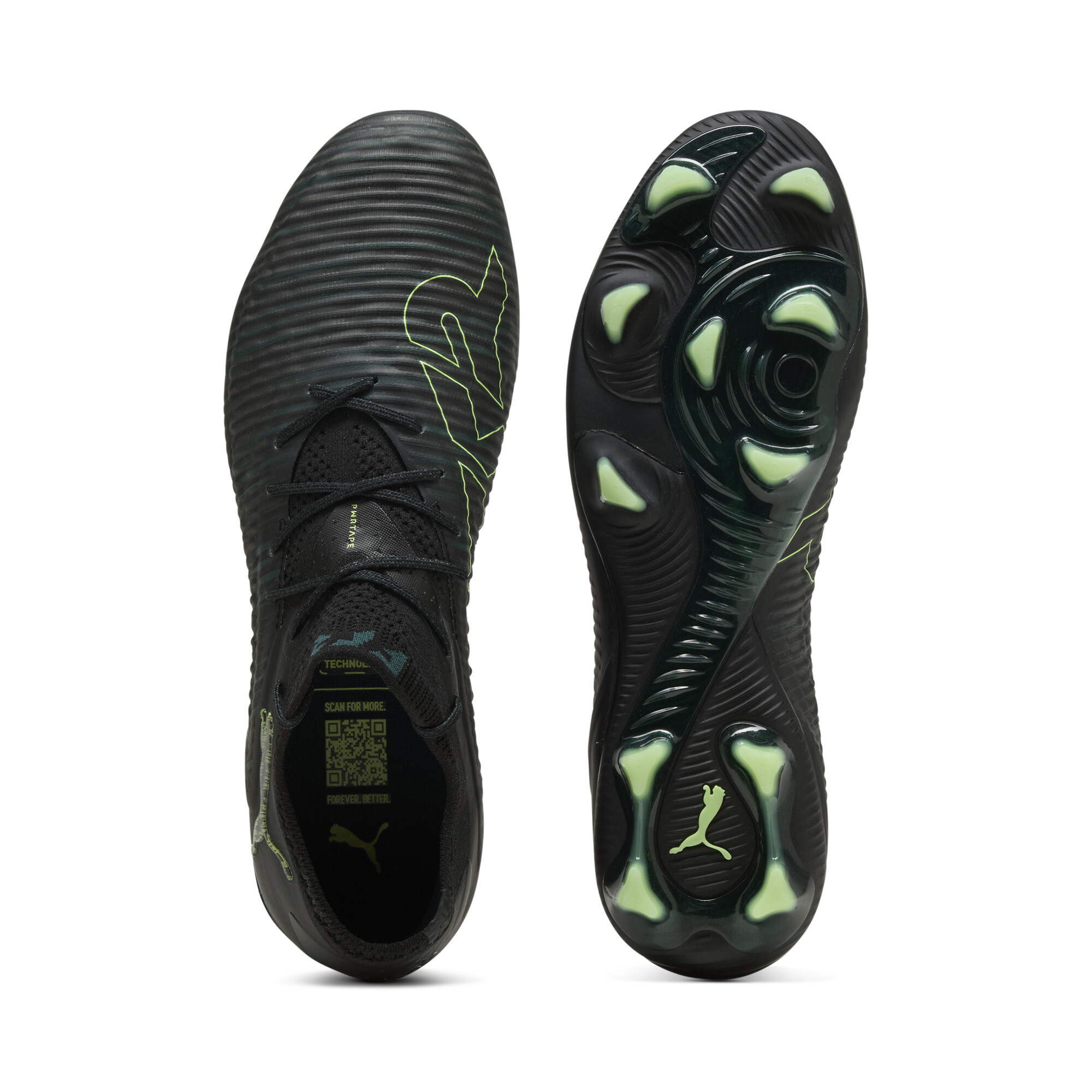 PUMA FUTURE 8 ULTIMATE FG lage uniseks voetbalschoenen, Groen/Zwart, Maat 44,5 thumbnail 4