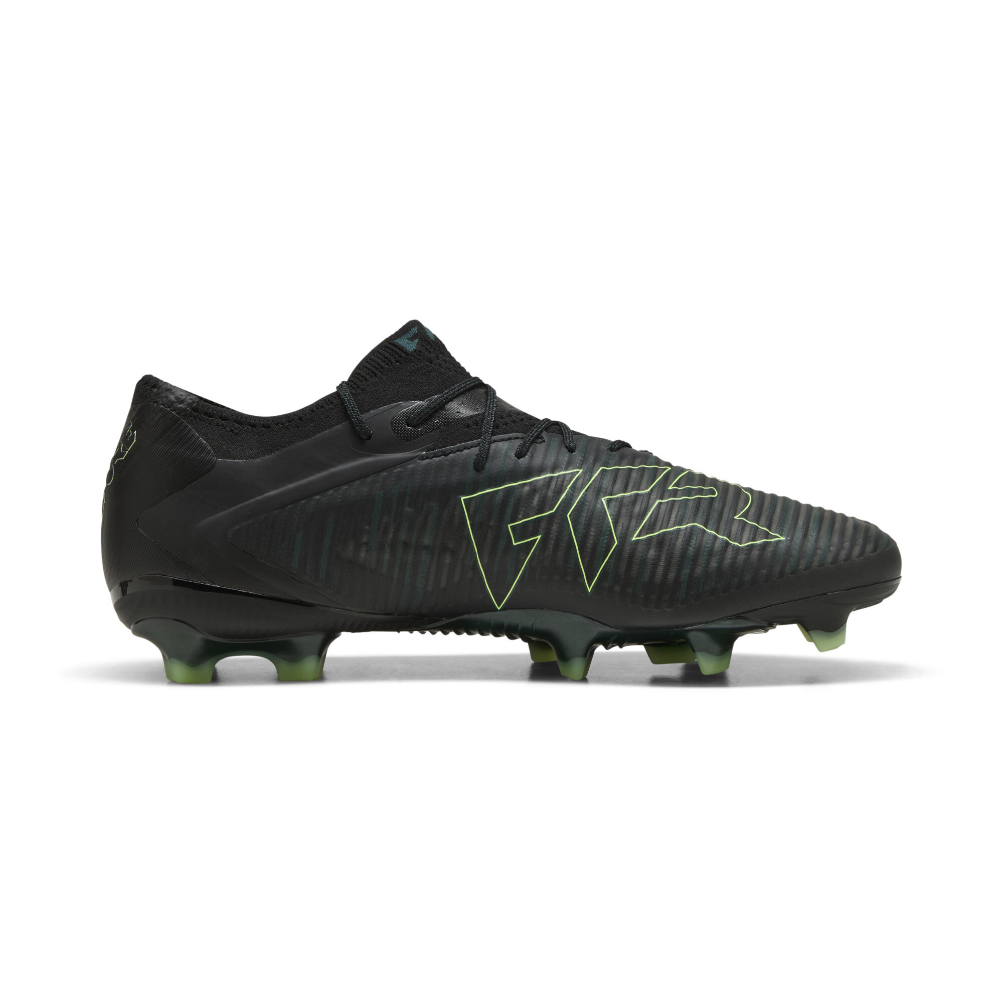 PUMA FUTURE 8 ULTIMATE FG lage uniseks voetbalschoenen, Groen/Zwart, Maat 44,5 thumbnail 3