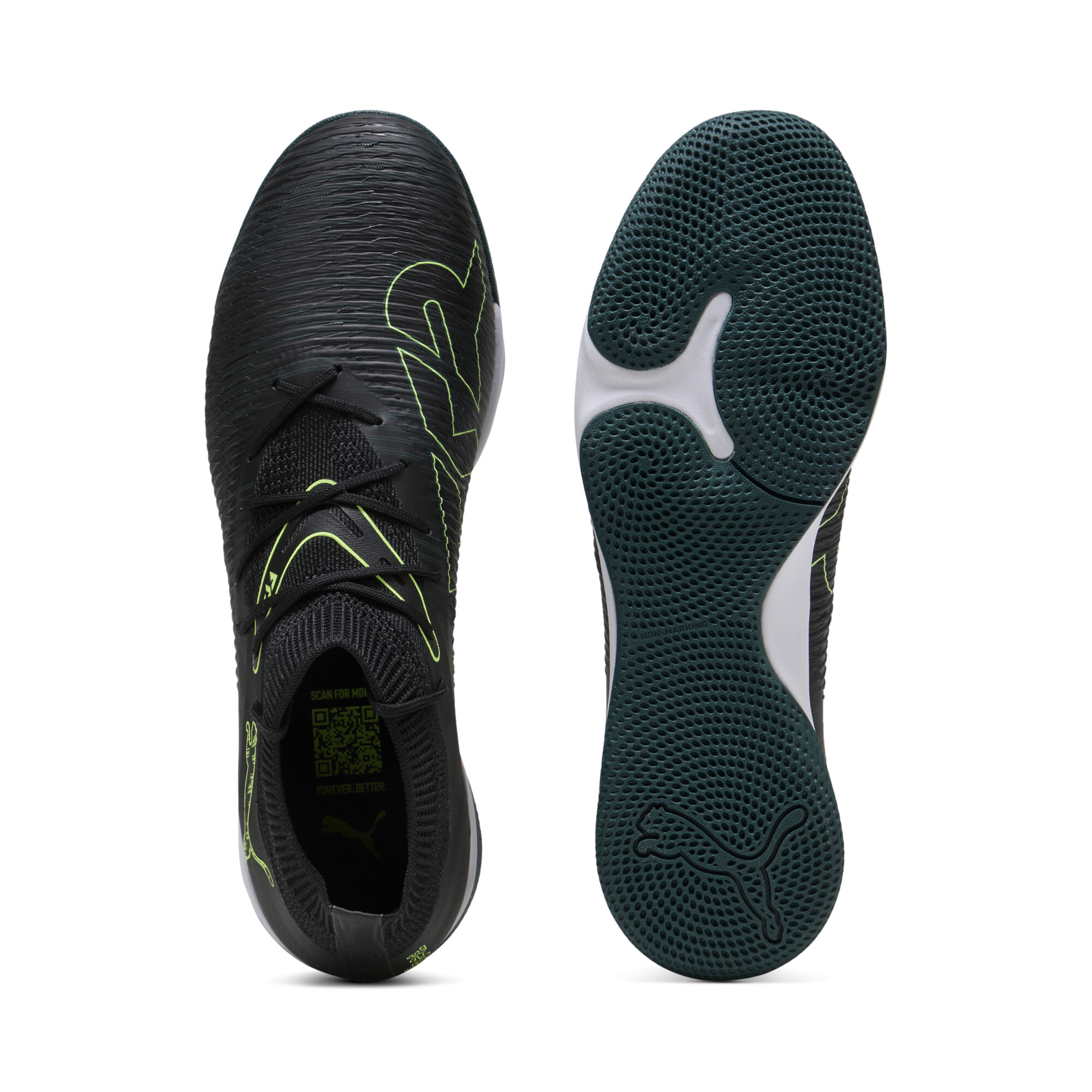 PUMA FUTURE 8 MATCH uniseks futsalschoenen, Groen/Zwart, Maat 45 thumbnail 4