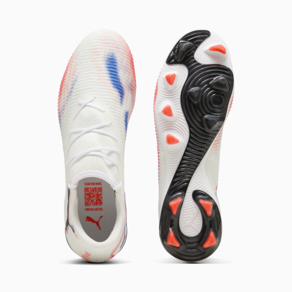 FUTURE 8 MATCH FG/AG Low Football Boots Unisex, PUMA White-PUMA Black-Glowing Red, large-ZAF