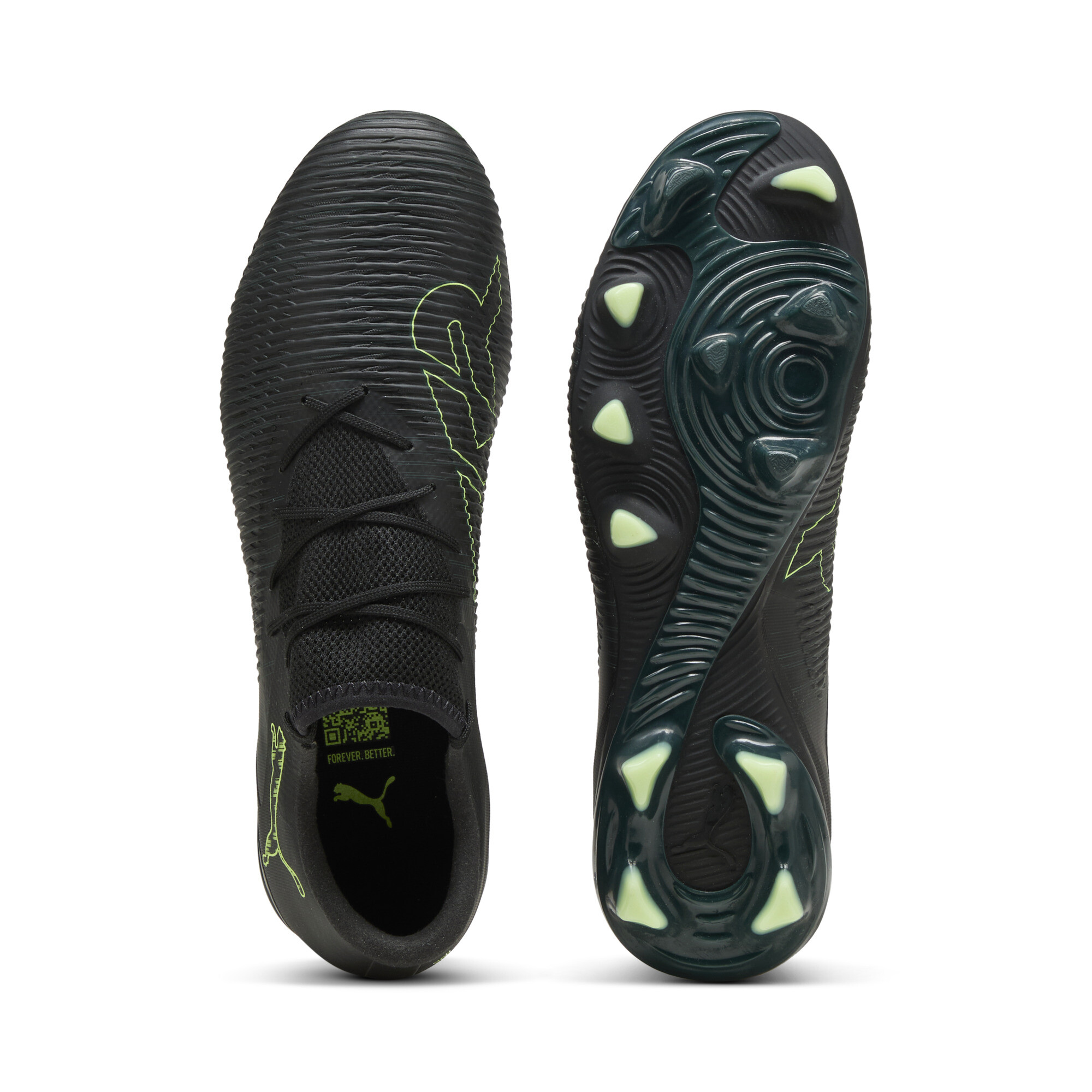 PUMA FUTURE 8 MATCH FG/AG lage uniseks voetbalschoenen, Groen/Zwart, Maat 39 thumbnail 4