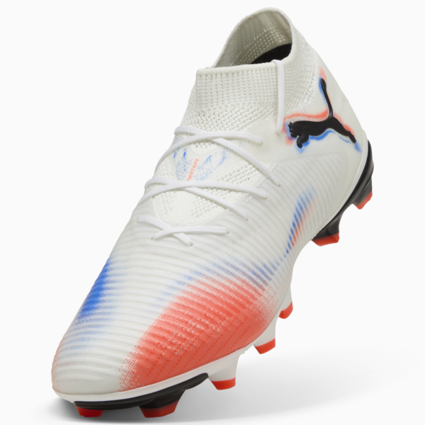 Tacos de fútbol FUTURE 8 PRO FG/AG para mujer, PUMA White-PUMA Black-Glowing Red, large-MEX