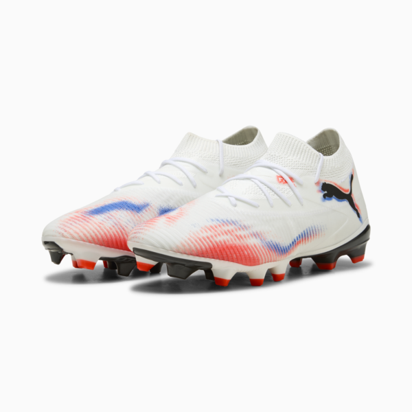 FUTURE 8 MATCH FG/AG Football Boots Women, PUMA White-PUMA Black-Glowing Red, large-ZAF