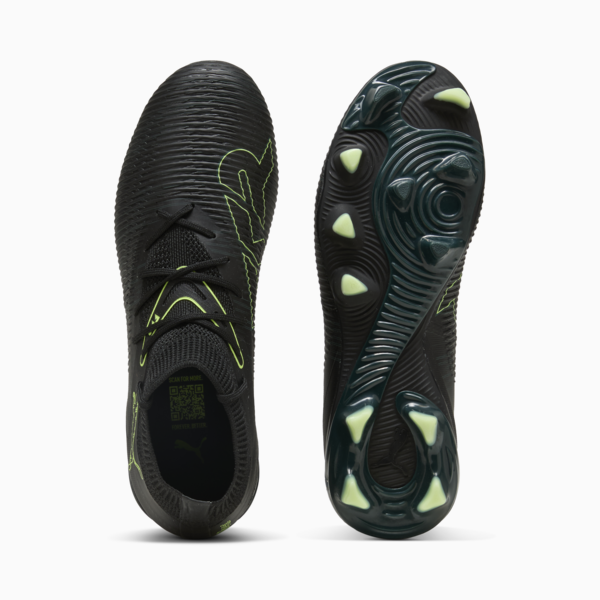 Tacos de fútbol FUTURE 8 MATCH FG/AG para mujer, PUMA Black-Fizzy Light-Green Terrain, large-MEX