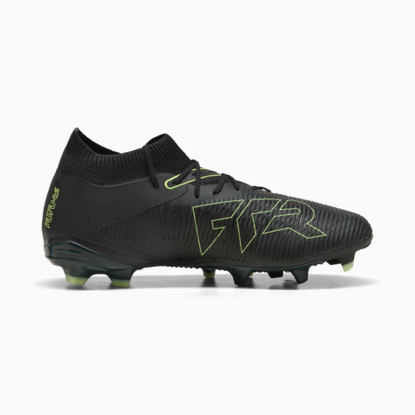 Tacos de fútbol FUTURE 8 MATCH FG/AG para mujer, PUMA Black-Fizzy Light-Green Terrain, large-MEX