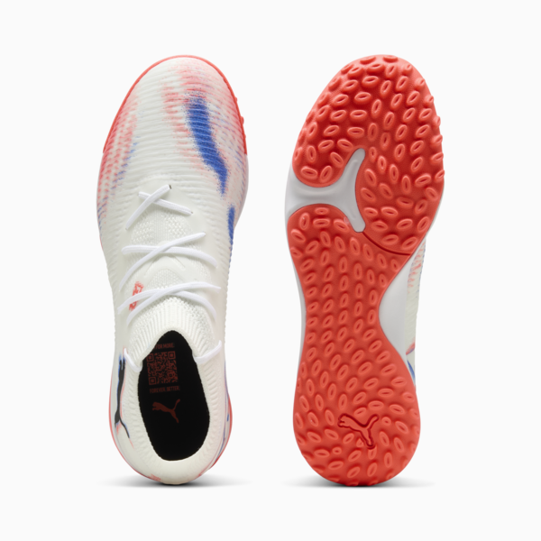 Tacos de fútbol FUTURE 8 MATCH TT para mujer, PUMA White-PUMA Black-Glowing Red, large-MEX