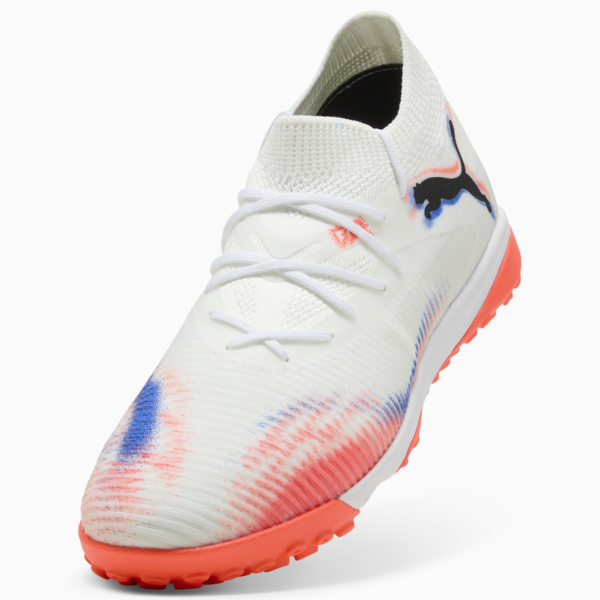Tacos de fútbol FUTURE 8 MATCH TT para mujer, PUMA White-PUMA Black-Glowing Red, large-MEX
