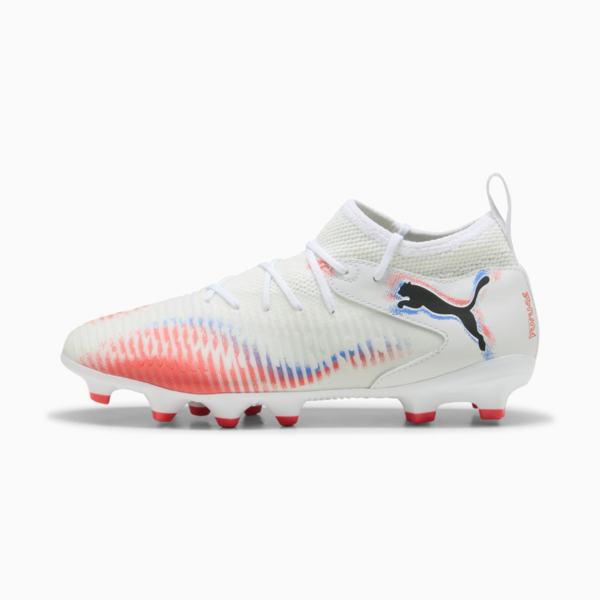 FUTURE 8 MATCH FG/AG Football Boots Youth, PUMA White-PUMA Black-Glowing Red, large-ZAF
