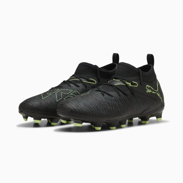 FUTURE 8 MATCH FG/AG Football Boots Youth, PUMA Black-Fizzy Light-Green Terrain, large-ZAF