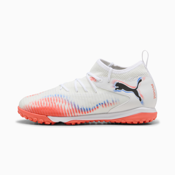 Botines de fútbol FUTURE 8 MATCH TT Mid juveniles, PUMA White-PUMA Black-Glowing Red, large-ARG