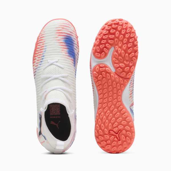 Botines de fútbol FUTURE 8 MATCH TT Mid juveniles, PUMA White-PUMA Black-Glowing Red, large-ARG