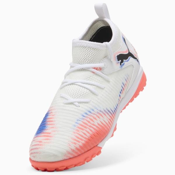 Botines de fútbol FUTURE 8 MATCH TT Mid juveniles, PUMA White-PUMA Black-Glowing Red, large-ARG