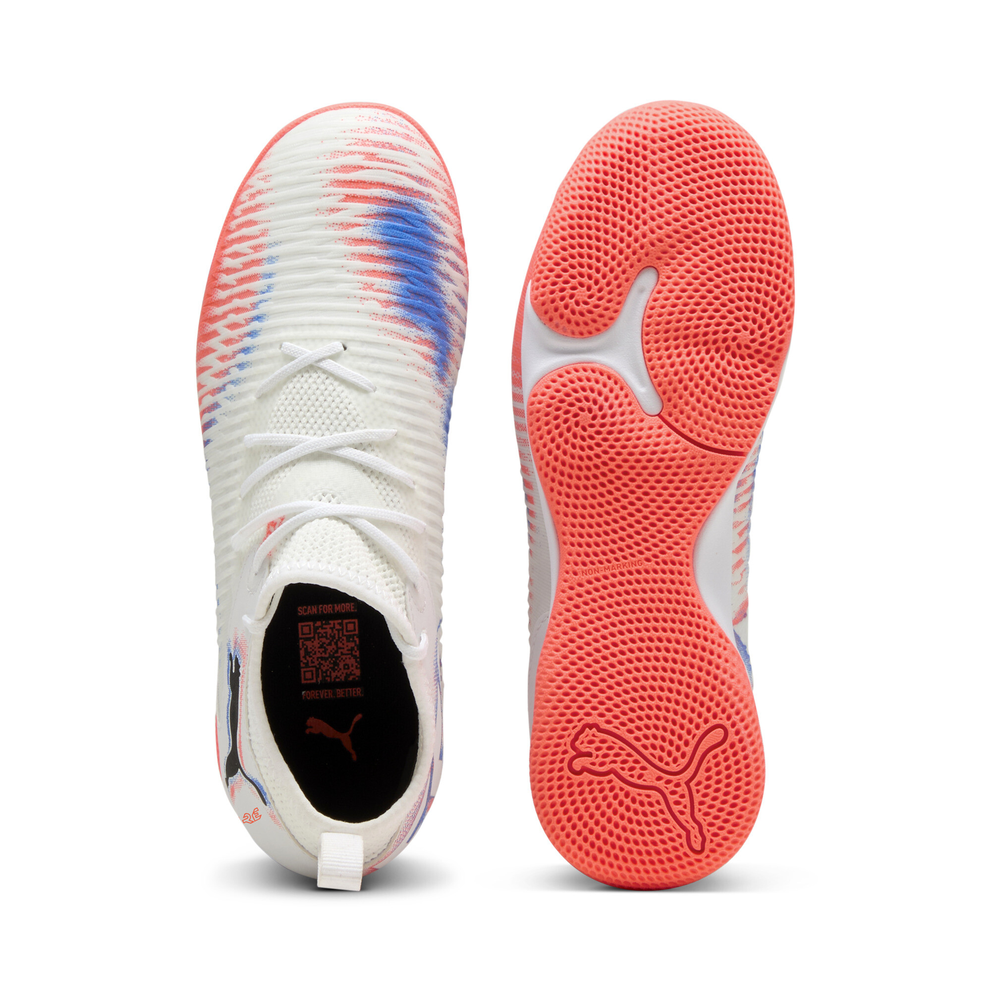 PUMA FUTURE 8 MATCH halfhoge futsalschoenen, Zwart/Rood/Wit, Maat 34 thumbnail 4