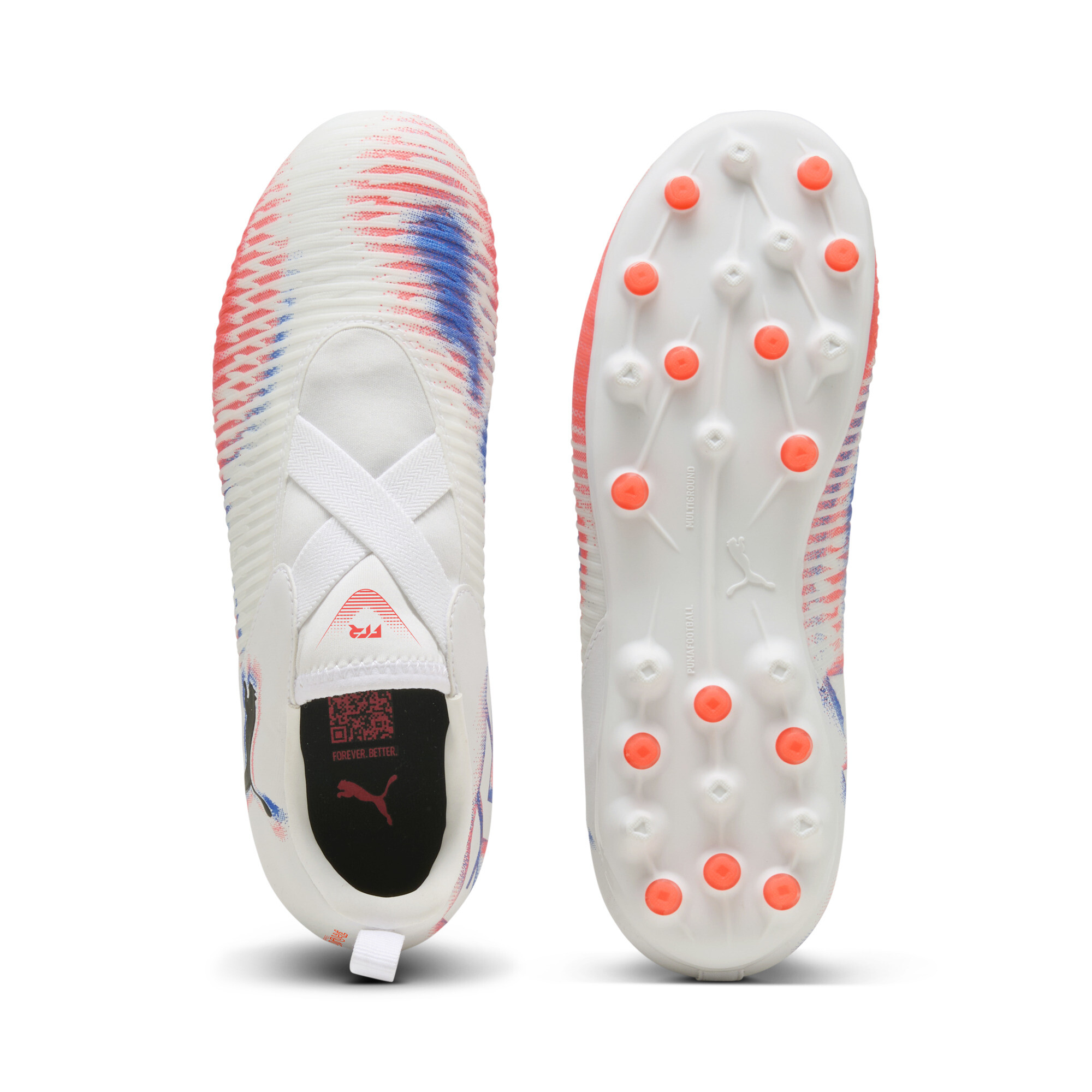 PUMA FUTURE 8 MATCH MG voetbalschoenen zonder veters, Zwart/Rood/Wit, Maat 38 thumbnail 4