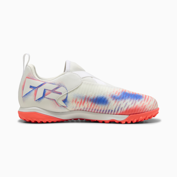 Tacos de fútbol FUTURE 8 MATCH TT Laceless Mid para adolescentes, PUMA White-PUMA Black-Glowing Red, large-MEX